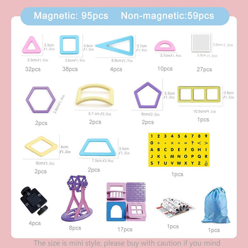 154 Set 3-12 AOMIKS Pcs Magnetic Building Blocks Educational & Inspirational Magnetic Stacking Blocks Mini Magnetic