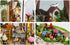 DIY Miniature House Kit,Green Garden Mini House Building Kit with LED & Furniture,Tiny House Dollhouse Kit for Adults