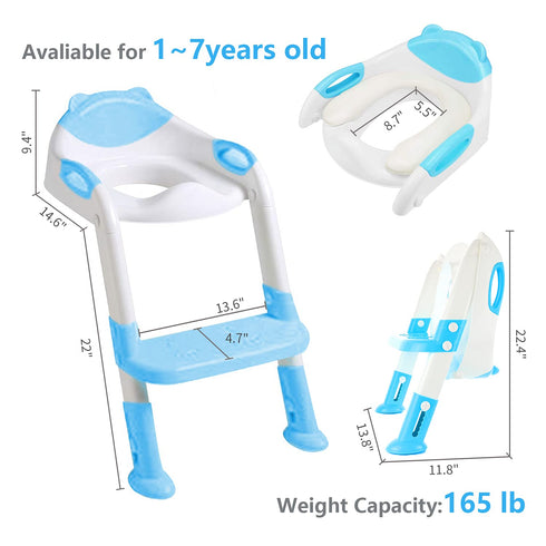 Besthls Potty Training Ladder Seat with Step Stool Ladder for Kids Boys Girl, Toddler Toilet Training Seat Chair