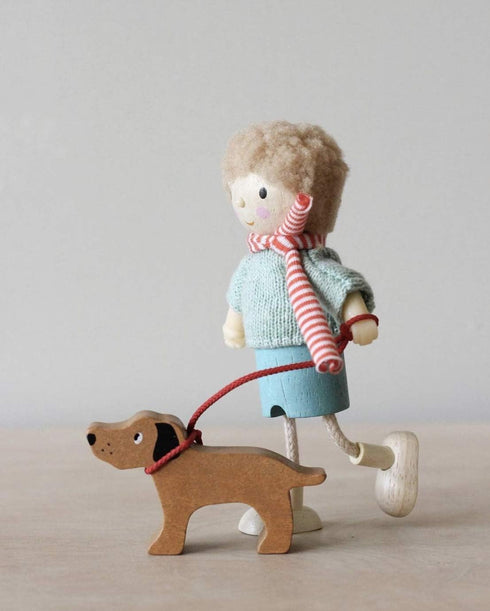 Tender Leaf Toys The Goodwood Family - Wooden Miniatures Flexible Doll for Dollhouse, Age 3+