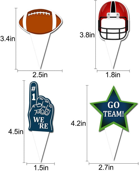 48pcs Football Cupcake Topper Wrapper Party Supplies for Sports Game Day SUPER BOWL Sunday