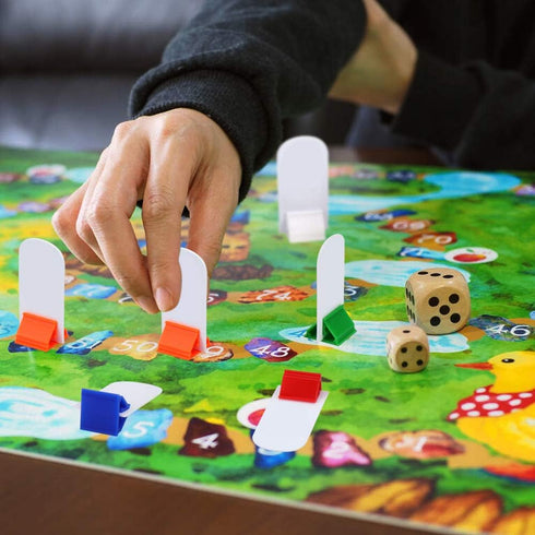 Meetory 112 Pcs Blank Game Board Markers and Game Card Stands with Black Marker Pens for DIY Board Game Party Favor