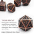 Haxtec Antique Copper Metal DND Dice Set - 7 Polyhedral Dice Compatible with Dungeons and Dragons