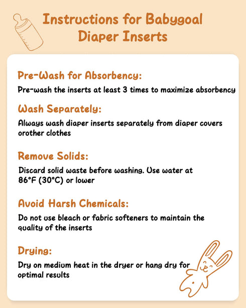 12pcs Kid,4 babygoal Large Cloth Diaper Inserts for Little Layers Rayon from Bamboo Inserts for babygoal Large Cloth