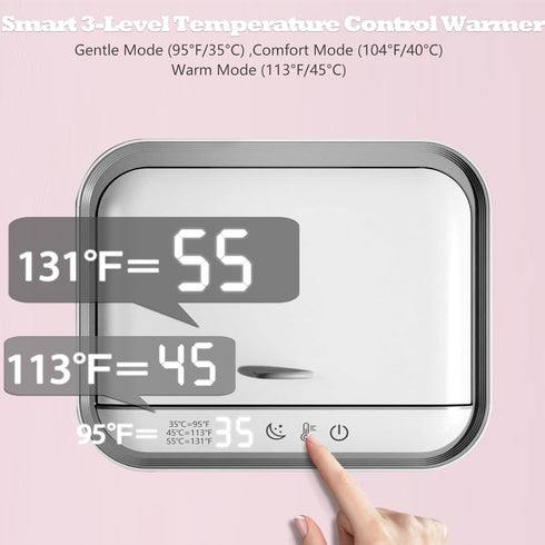 Wipe Warmer,Baby Wipe Warmer Dispenser,Large Capacity Wipe Holder Box Container with Night Light,Adjustable Temperature