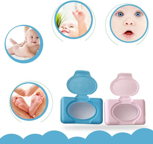 Xinsheinelry Airtight Baby Wipes Holder & Storage Organizer Keep Wipes Moist, Portable Flip-Top Lid Box for Diaper Bag