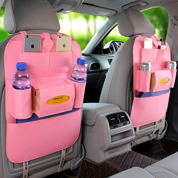 BININBOX Car Backseat Organizer Felt Pocket Protector Kick Mat Auto for Baby Kids
