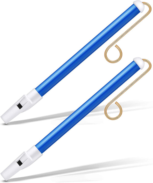 Boao 2 Pieces Slide Whistle Instrument - Party Favors with Stainless Steel Sliding Rods for Interactive Games (Blue)