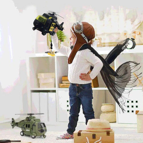 OMGTOY Military Helicopter with Lights and Sounds