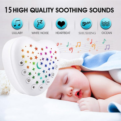 A13 15 BEREST White Noise Machine & Baby Sleep Soother with Soothing Sounds & Projector Night Light Music Box, Cry