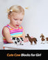 QISHOUTING Cow Mini Building Toy for Kids, Farm Animals Mini Building Blocks & Learning Toy for Girls Boys, Miniature