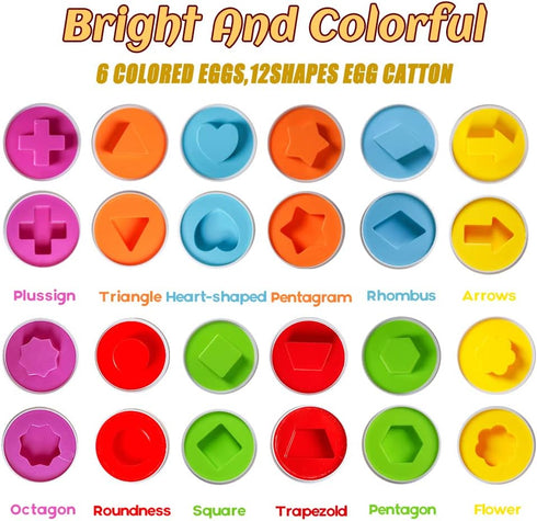 Matching Eggs Easter Egg Toy for Toddlers, Educational Fine Motor Skill Montessori Gift