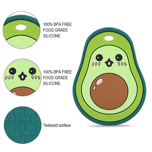 Baby Silicone Teether, BPA Free Soft Chew Toys for Infant Teething Pain Relief, Food Grade Silicone (Avocado)
