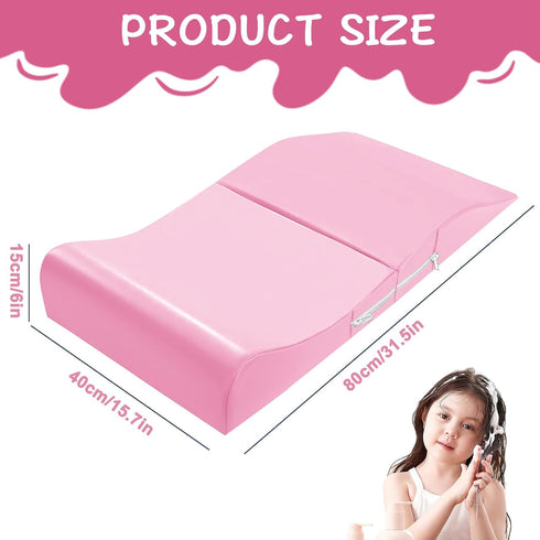 FOUXTEL Extra Large Hair Washing Station for Kids - Ergonomic Shampoo Foam Mat with Neck Support for Sink, Portable