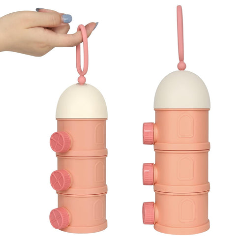 Accmor 3 Formula Dispenser On The Go, Layers Stackable Formula Container to Go, Non-Spill Portable Milk Powder Baby