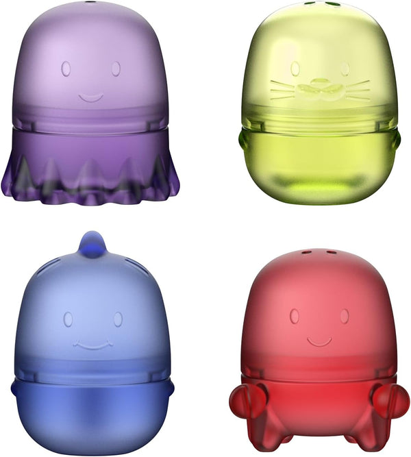 Ubbi Translucent Interchangeable Bath Toys for Baby and Toddler, Colorful Mix and
