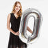 40inch Silver Foil 60 Helium Jumbo Digital Number Balloons - 60th Birthday Decoration Supplies