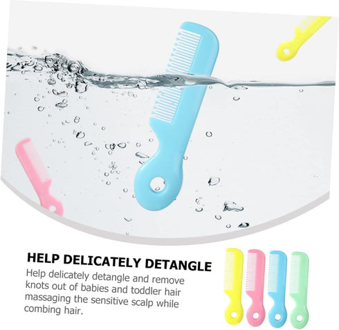 Galepromot 4Pcs Newborn Hair Comb Baby Comb Round Teeth Combs Wide Tooth Hair detangler for Toddler Pocket Hair Comb
