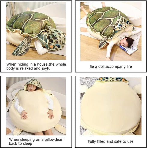Giant Turtle Stuffed Animal Tortoise Plush Toys Doll - Wearable Turtle Shell