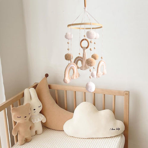 Bohemian Rainbow Baby Mobile for Crib - Neutral Nursery Decor