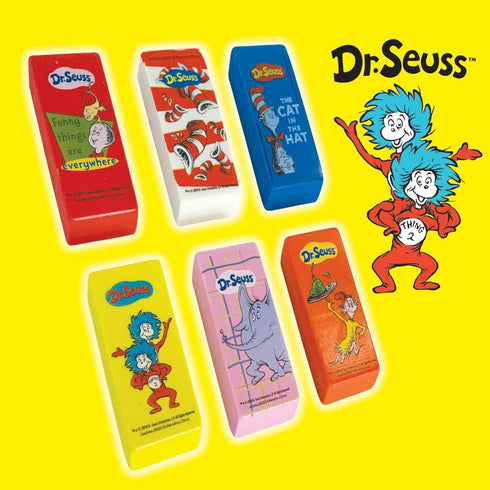 Raymond Geddes Dr Seuss Beveled Erasers for Kids - Pack of 48