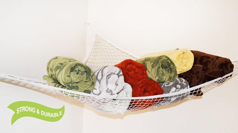 Enovoe Stuffed Animal Toy Hammock, Hanging Storage Net, Toy Organizer for Clean Room, Durable, Easy to Install, White