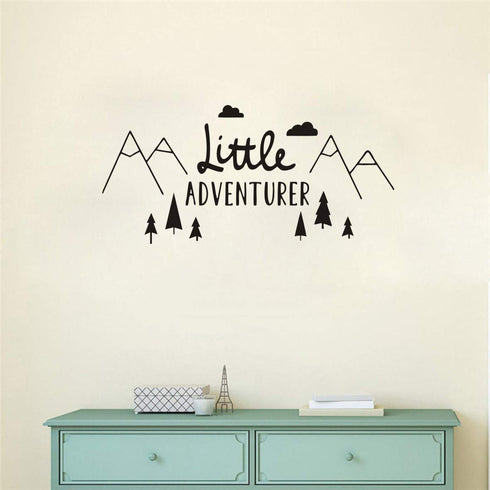 Tribal Mountain Adventure Wall Sticker - Removable Art Decal for Kids Room, Nursery, or Bedroom - Travel Mural QQ198