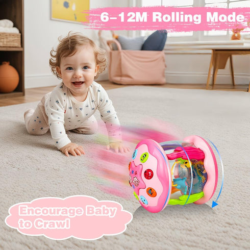 6-12 12-18 1 2 3 Aboosam Baby Girl Toys Months: Babies Ocean Rotating Light Up Musical Toys Months Crawling Learning