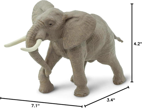 7.6" 3+ Safari Ltd. African Bull Elephant Figurine - Realistic Wildlife Figure - Educational Toy for Boys, Girls