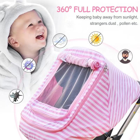 BigHippo Car Seat Covers for Babies,Baby Car Seat Cover for Boys Girls, Windproof Infant Carseat Cover,Kick-Proof Car