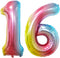 GOER Number 16 Balloons, 42 Inch Jumbo Foil Helium for 16th Birthday Sweet 16 Party Decorations