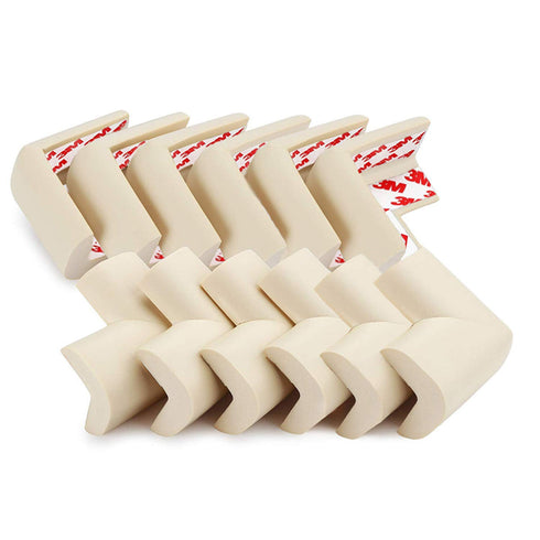 DYKESON Soft Corner Protector, Baby Safety Cushion, 12 Pack Corner Bumpers for Furniture, Beige