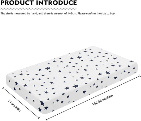 Streeyiu 52x28x8 Stars Baby Crib Sheets for Boys Girls Navy Blue Star Fitted Crib Sheet for Standard Crib and Toddler