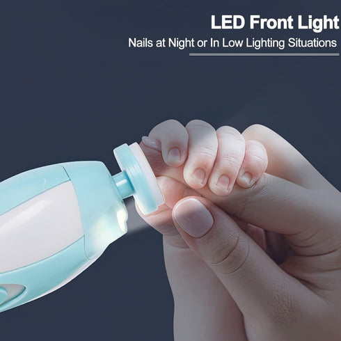 SCAIKTIG Trimmer 6 Baby Nail Electric, Low Noise Newborn Safe Nail Clipper Kit with Light and Replaceable Grinding