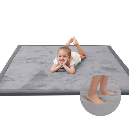 Baby Play Mat for Floor,1.3" Thick Memory Foam Tummy Time Mat,Soft Coral