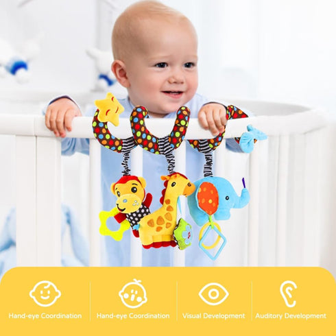 WILLWAY Car Seat Toys, Stroller Toy Baby Spiral Hanging Toys for Sensory Exploration, 0-12 Months