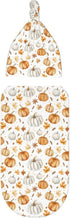 Sets Pumpkins and Anise Stars Newborn Swaddle Blankets Hat Soft Baby Receiving Blanket Swaddle Sack for Baby Shower