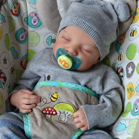 Pinky Reborn Dolls - 19 Inch Lifelike Baby Dolls, Silicone Full Body Eyes Closed Sleeping Newborn Baby