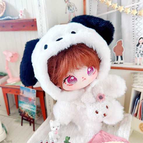 niannyyhouse 20cm Plush Doll Clothes - Puppy Onesies and Loose White Bodysuit for 8in Soft Plush Toy