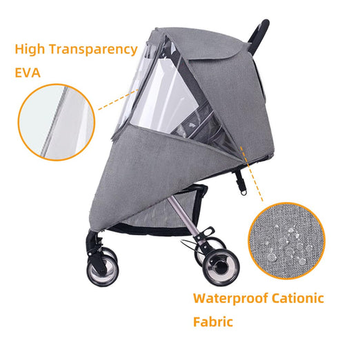 Lydomie Stroller Rain Cover, Baby Travel Weather Shield Windproof and Waterproof Protect from Dust and Snow, Universal
