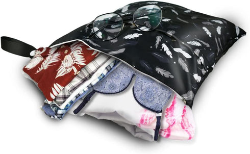 yuntop 2 Pcs Waterproof Reusable Wet Dry Bag for Diaper Baby Cloth Gym Clothes Washable Travel Bags for Beach Pool