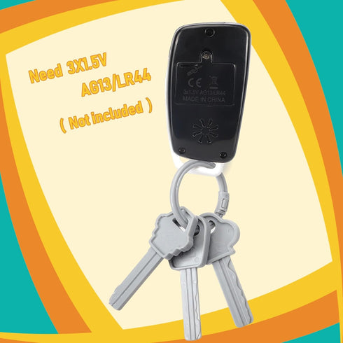 Ella Dream Playset, Car Key Remote Car Key Toy with Light and Sounds, Pretend Play Keys with Cards for Boys and Girls