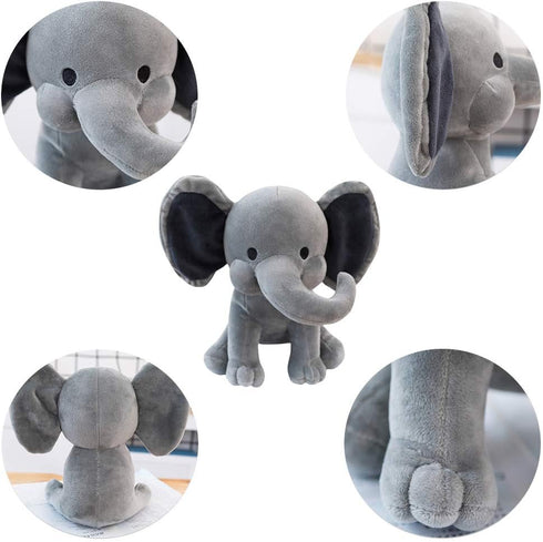 Stuffed Elephant Plush Toys 9 Inch (Gray)