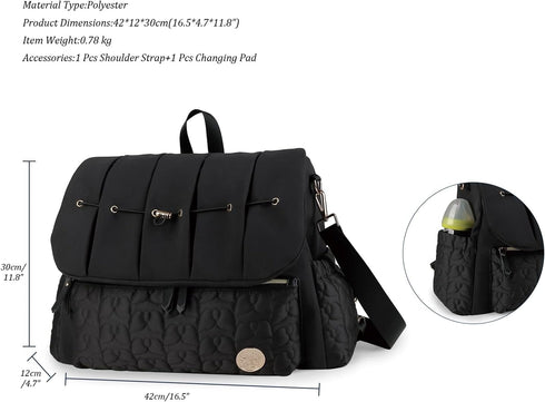 MOMIGO Backpack Pack Baby Diaper Bag - Large Size Multifunction Travel Back for Mom, Fashion Classic Maternity Baby