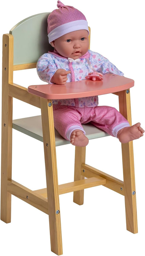 JC Toys Parfait Collection - Deluxe Wooden Doll Toy High Chair for Dolls and Stuffed Animals up to 20"