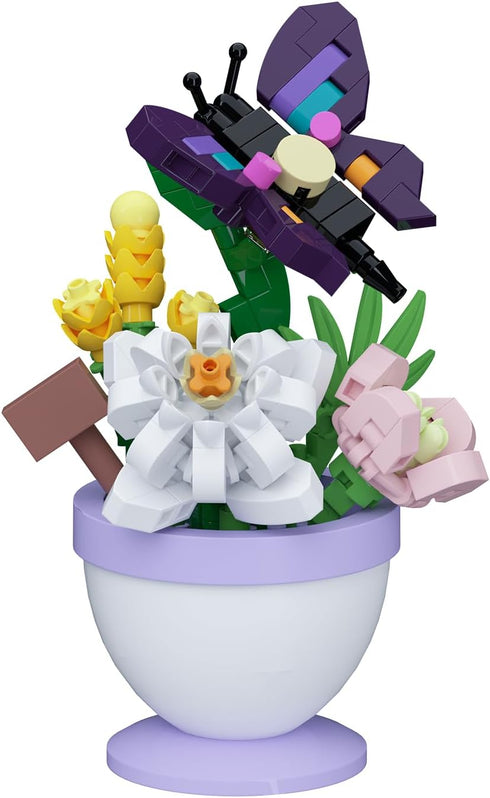 Sacblirr Mini Flower Bonsai with Cute Insects Daisy Butterfly - DIY Potted Plant