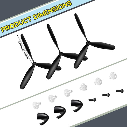 Outus 3 Sets 3 761-11 BF109 Spare RC Plane Propellers Blade Propeller Compatible with Remote Control Radio Controlled