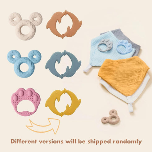 COOROBIN 6-pack 100% Baby Bandana Drool Bibs - Cotton Baby Bibs with Teether for Teething