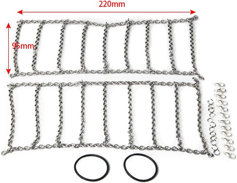 4Pcs Wheel Tires Metal Snow Chains - 1.9/2.2inch for 1/10 TRX-4 Axial SCX10 90046 RC Crawler Car (130MM)