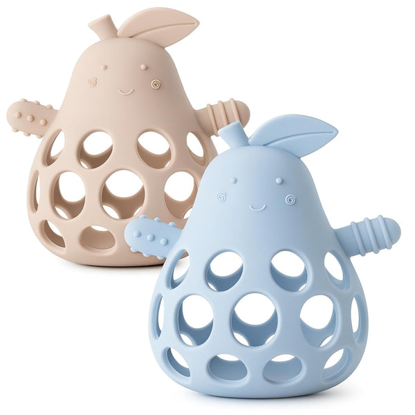 Baby Teething Toy Silicone Teether for Infants, Pear-Shaped Design with Easy-Grip Hole